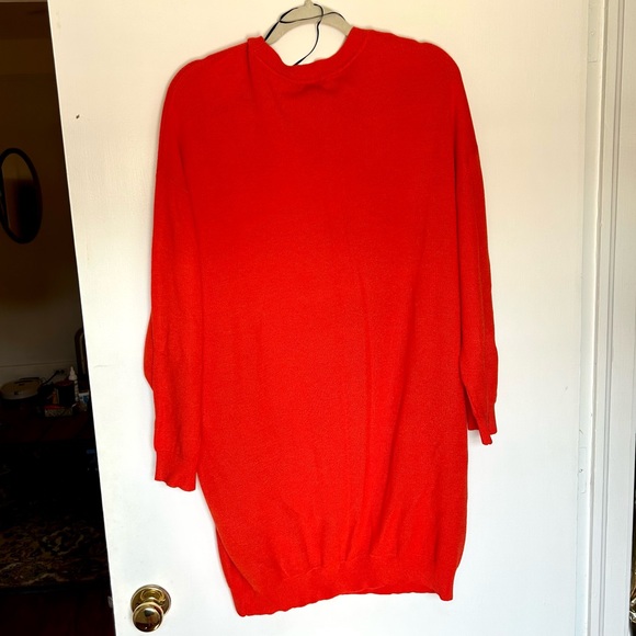 🍊 H&M Bright Orange Sweater Tunic - Size M - Picture 3 of 8